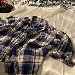 Old Navy Blue and White Button Down Shirt